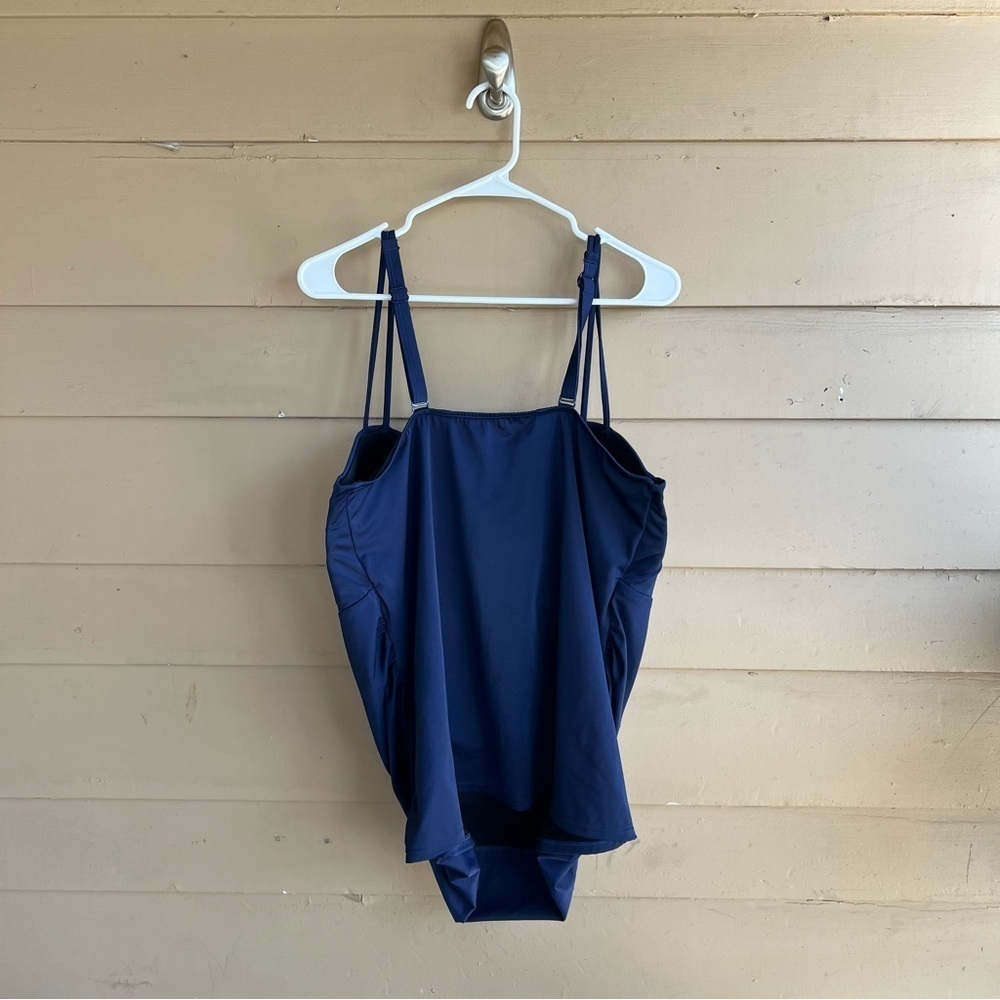 Swim by Cacique Navy Blue Tankini Top Size 42F - Summer Vacation Resortwear Beac - Picture 6 of 6